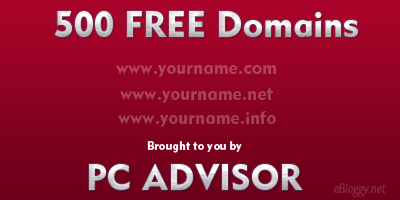 500 Free Domain Names from PCAdvisor
