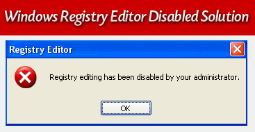 Windows Registry Editor Disabled