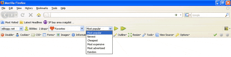 Entrecard Toolbar Screenshot for Firefox