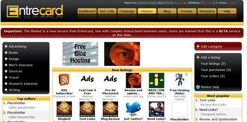 Entrecard Market-Place and Social Intergration